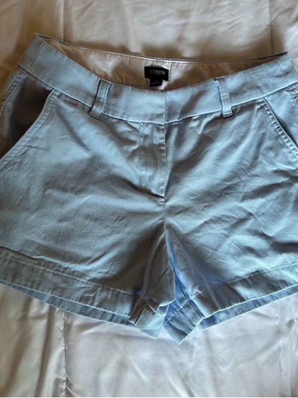 J. Crew Light Blue Cotton-Blend Bermuda Shorts